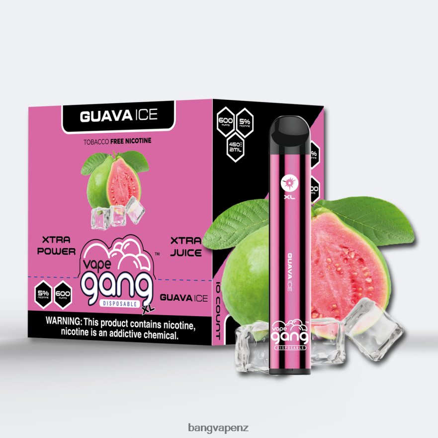 Vape Gang XL Disposable Vapes 600 puffs (Box of 10) Guava Ice Gang Vape Price NB48FT72