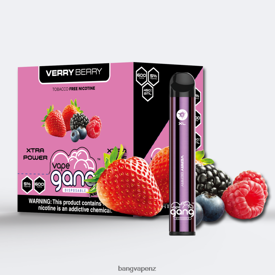 Vape Gang XL Disposable Vapes 600 puffs (Box of 10) Verry Berry Vape Gang Shop NB48FT69
